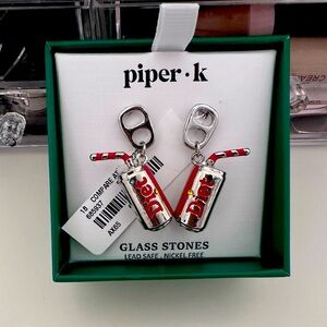 Piper K Diet Coke Earrings NWT
